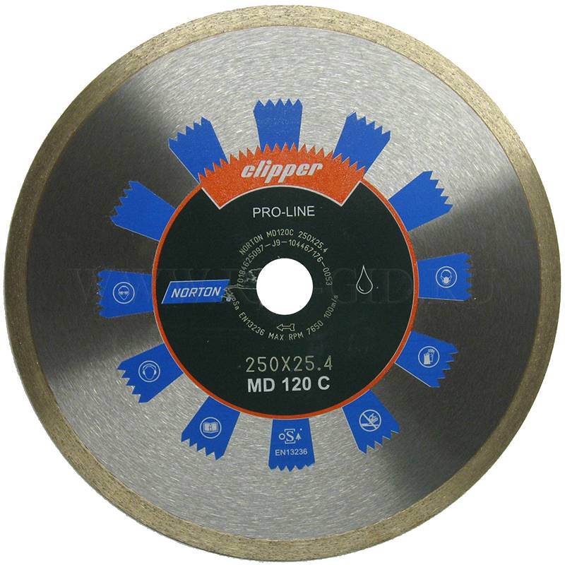 Алмазный диск 250*25.4 мм по керамограниту NORTON MD 120 C