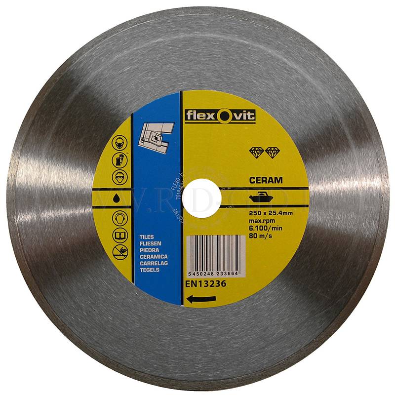 Алмазный диск 250*25.4 мм по керамике Flexovit Ceram